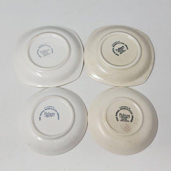 1970s Mismatched Trinket Dish Royal Worcester Palissy Floral Orange Green Boho - Picture 3 of 7